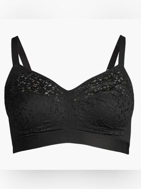 Chantelle Norah Wirefree Bra 34DD Black Lace Supportive Comfort